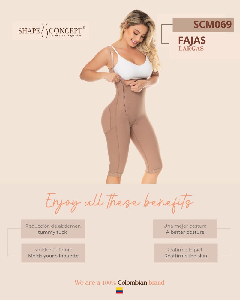 SHAPE CONCEPT Fajas Colombianas 369 Full Body Shapewear with Side Zipper Butt Lifting High Compression Garment - Image 5
